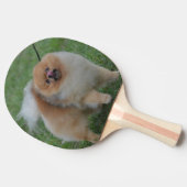 かわいいポメラニア犬 卓球ラケット (横)