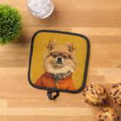 かわいいポメラニア犬 鍋敷き (トップダウン)