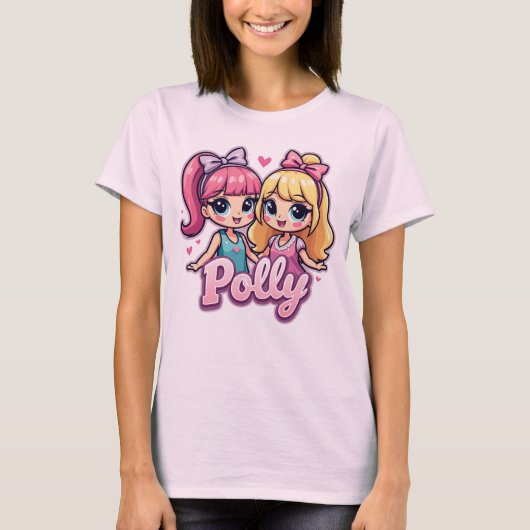 かわいいポリーの人形姿が女性用ティー Tシャツ (正面)