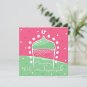 かわいいポルカのグリーティングカード付きムバラクアダフィトル サンキューカード (スタンド正面)