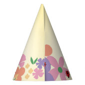 かわいいポルカドット レディバグ 春の花 誕生日 パーティーハット (裏面)