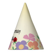 かわいいポルカドット レディバグ 春の花 誕生日 パーティーハット (右)