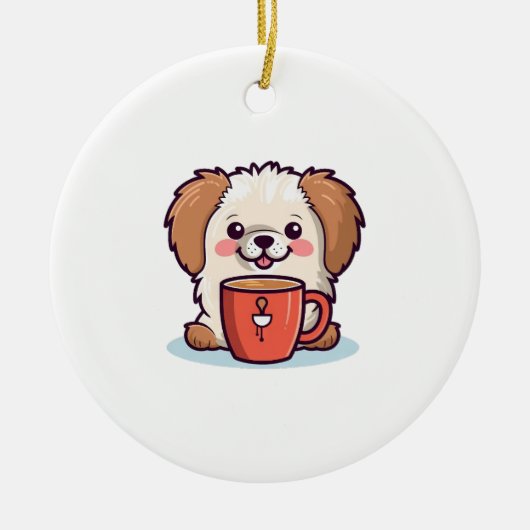 かわいいポーズカフェ セラミックオーナメント (正面)