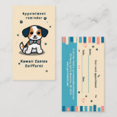 かわいいポーズチビ(小さくかわいく書いた感じ)ドッググルーミング 予約カード (正面/裏面)