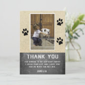 かわいいポープリントチョークボード誕生日写真ありがとう カード (スタンド正面)