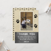 かわいいポープリントチョークボード誕生日写真ありがとう カード (正面/裏面インサイチュ)