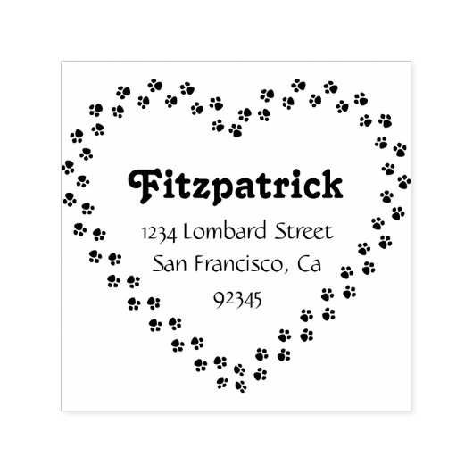 かわいいポープリントハート差出人住所 セルフインキングスタンプ (デザイン)