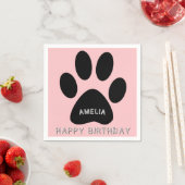 かわいいポープリントピンクガーリー誕生日パーティー スタンダードカクテルナプキン (インサイチュ)