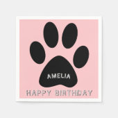 かわいいポープリントピンクガーリー誕生日パーティー スタンダードカクテルナプキン (正面)