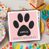 かわいいポープリントピンクガーリー誕生日パーティー スタンダードカクテルナプキン