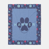 かわいいポープリントブルーパーソナライズされたフリースペット フリースブランケット (正面)