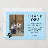かわいいポープリントブルー誕生日ありがとうございました カード (正面)