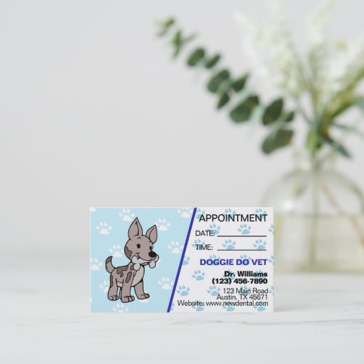 かわいいポープリントベテリアンリアアポイントメントカード 名刺 (スタンド正面)