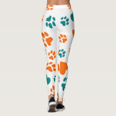 かわいいポープリント&ハートレギンス- Orange & Blue レギンス (裏面)