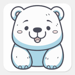 かわいいポーラベアグラフィックデザイン スクエアシール