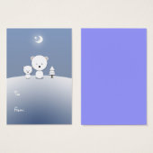 かわいいポーラベアホリデーギフトラベル (正面&裏面)