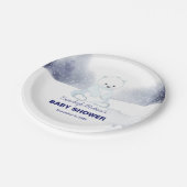 かわいいポーラーベアのベビーシャワー ペーパープレート (アングル)