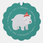 かわいいポーラーベアフォトホリデー オーナメントカード (正面)
