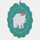 かわいいポーラーベアフォトホリデー オーナメントカード (左)