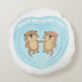 かわいいマイオーターハーフパンラブユーモア装飾用クッション ラウンドクッション (裏面)