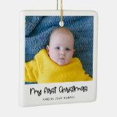 かわいいマイ初めてのクリスマスベビー写真 セラミックオーナメント (右)