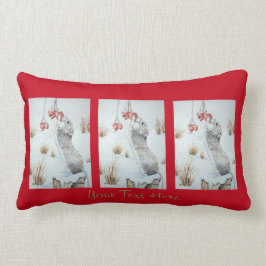 かわいいマウスおよび赤い果実の雪場面野性生物の芸術 ランバークッション