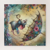 かわいいマウスお洒落春自然 ジグソーパズル (横)