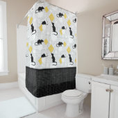 かわいいマウスとスイスチーズバブル白黒 シャワーカーテン (インサイチュ)