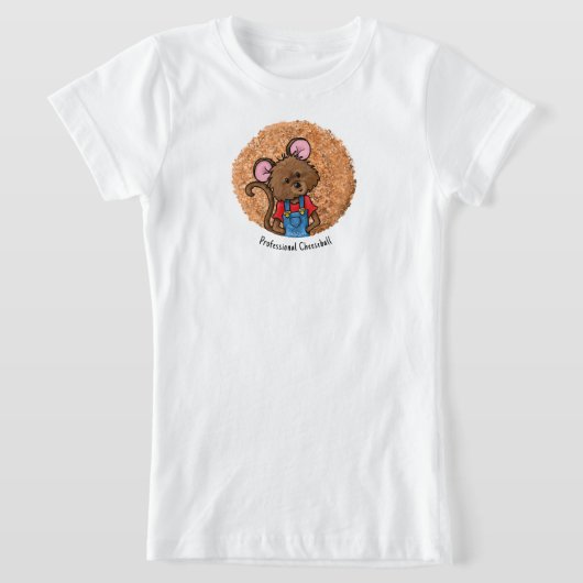 かわいいマウスとチーズボールTシャツ Tシャツ (レイダウン)