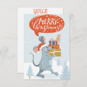 かわいいマウスのグリーティング (正面/裏面)