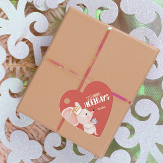 かわいいマウスの休日のプレゼント フェイバータグ