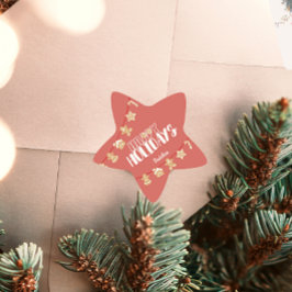 かわいいマウスの休日のプレゼント 星シール