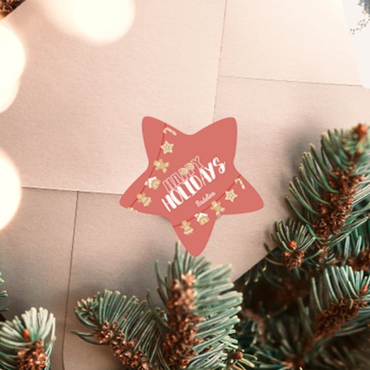 かわいいマウスの休日のプレゼント 星シール