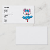 かわいいマウスの女の子のバレリーナ 名刺 (正面/裏面)