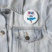 かわいいマウスの女の子のバレリーナ 缶バッジ (インサイチュ)