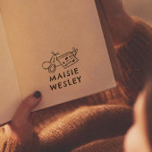 かわいいマウスの手で描かれた名パーソナライズされた前Ex Libris セルフインキングスタンプ