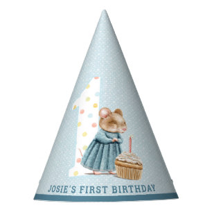 かわいいマウスの最初の誕生日パーティーハット パーティーハット