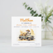 かわいいマウスの車の子供の誕生日パーティの招待状 招待状 (スタンド正面)