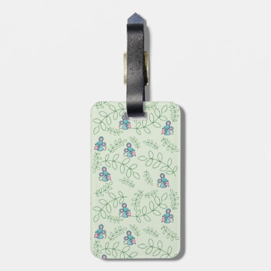 かわいいマウスは子猫猫を愛します ラゲッジタグ (裏面縦)