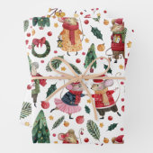 かわいいマウスをテーマにしたクリスマスパターン ラッピングペーパーシート (インサイチュ)