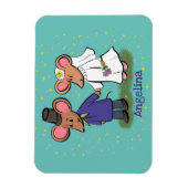 かわいいマウスカップルのイラスト マグネット (縦)