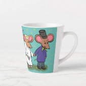 かわいいマウスカップル漫画イラストレーション カフェラテマグ (右)