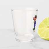 かわいいマウスカップル漫画イラストレーション ショットグラス (左)