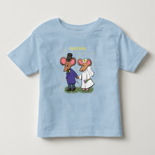 かわいいマウスカップル漫画イラストレーション トドラーTシャツ