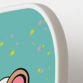 かわいいマウスカップル漫画イラストレーション ピックルボールラケット (左詳細)