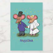 かわいいマウスカップル漫画イラストレーション フードラベル (シングルラベル)