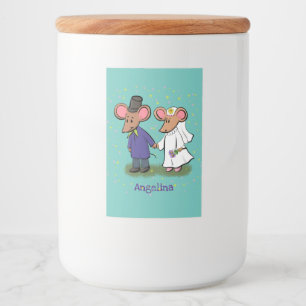 かわいいマウスカップル漫画イラストレーション フードラベル