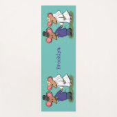 かわいいマウスカップル漫画イラストレーション ヨガマット (正面)