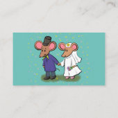 かわいいマウスカップル漫画イラストレーション 名刺 (裏面)