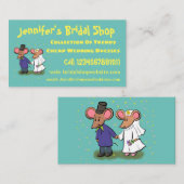 かわいいマウスカップル漫画イラストレーション 名刺 (正面/裏面)